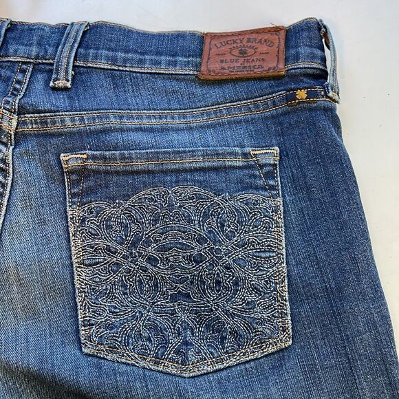 Lucky Brand Embroidered Sofia Boot Cut Jeans 10/30 Blue - Picture 2 of 2